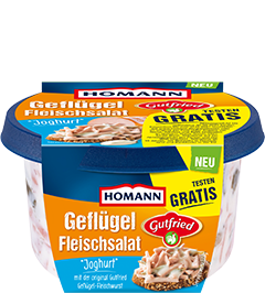 HOMANN Gefluegel Fleischsalat Gutfried 150g Gratis Joghurt